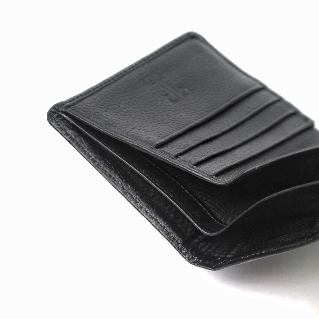 TOKOKOE - Dompet Pria Original Kulit Lipat Hitam Dompet Lipat Pendek Dompet Murah Dengan Kotak - Troy - Leto