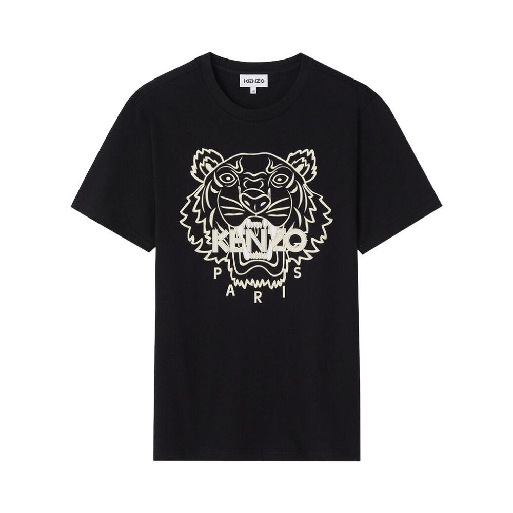 Kenzo Men Embroidered Tiger Tee Black/Cream 100% Authentic