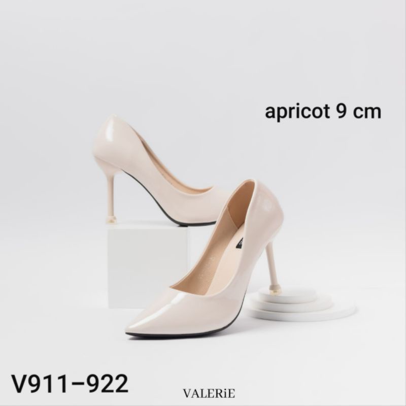 Valerie sepatu heels glossy polos V911-922 SIZE 35-39-apricot(35-39)