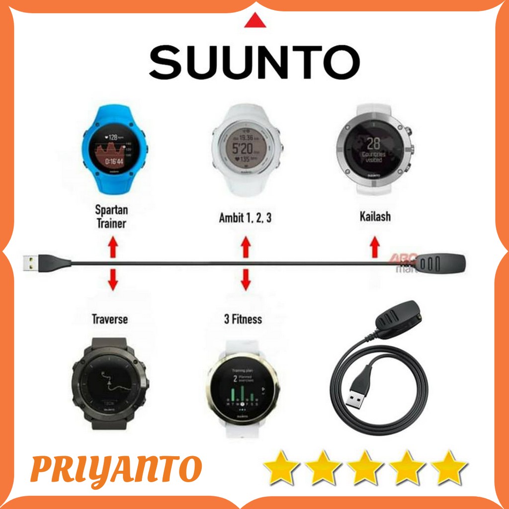 Charger Cas Kabel USB Jam Tangan Suunto Ambit 1 2 3  Original Oem