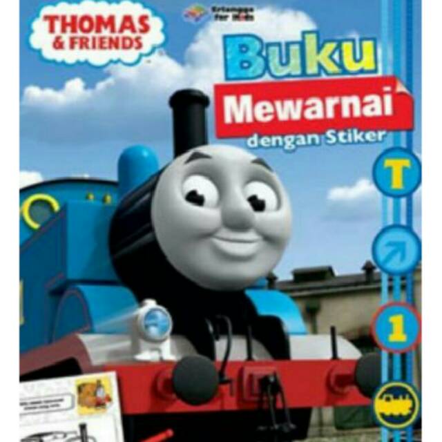 Thomas And Friends Buku Mewarnai Dengan Stiker Erlangga For Kids Shopee Indonesia