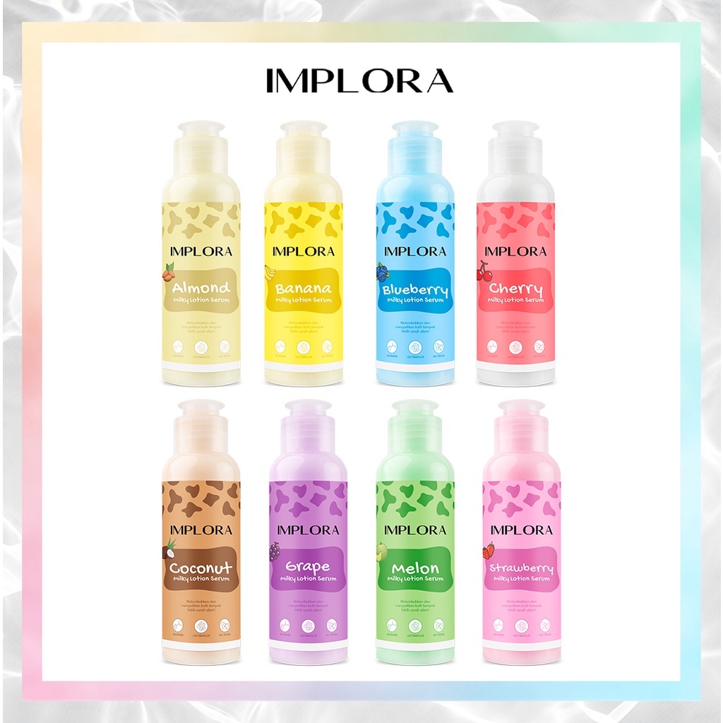 ⭐BAGUS⭐ IMPLORA Milky Lotion 100ml | 60ml | Hand Body Lotion Untuk Badan Fruity