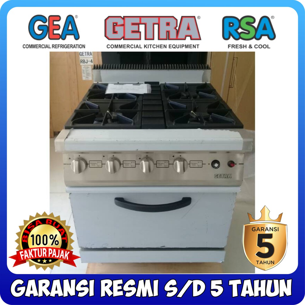 GAS OPEN BURNER GETRA RBJ-4 KOMPOR GAS 4 TUNGKU + OVEN