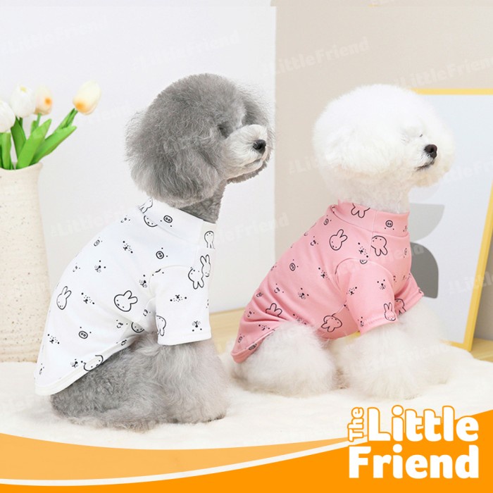 Baju Kucing Anjing Corak Bunny Rabbit Shirt Simple 4 Warna