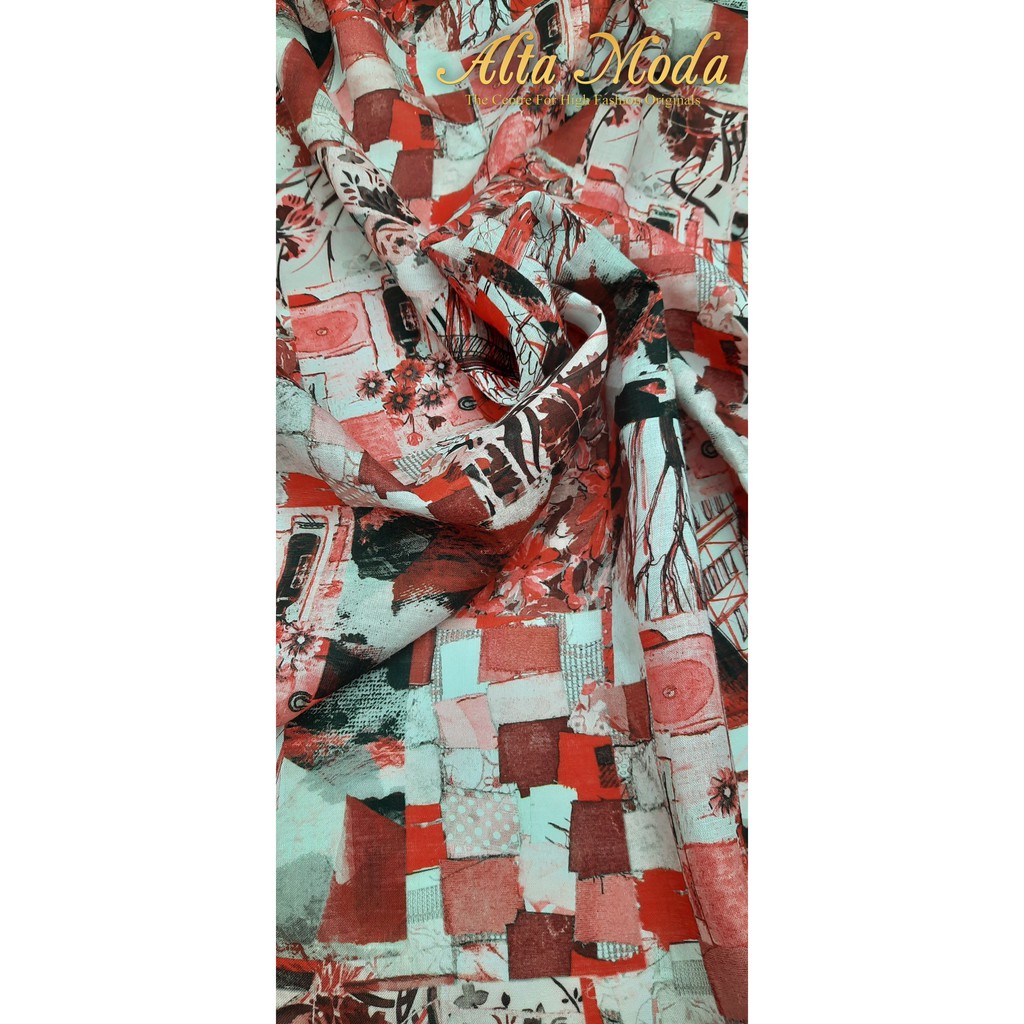 

Alta Moda Linen Motif Fancy Abstract Monochrome Red Kain (1 M)