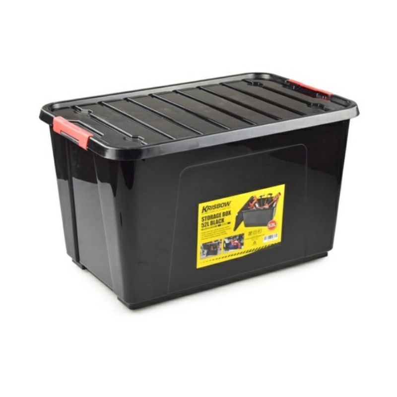krisbow kotak perkakas plastik-hitam/kotak penyimpanan/kotak peralatan/box penyimpanan/box