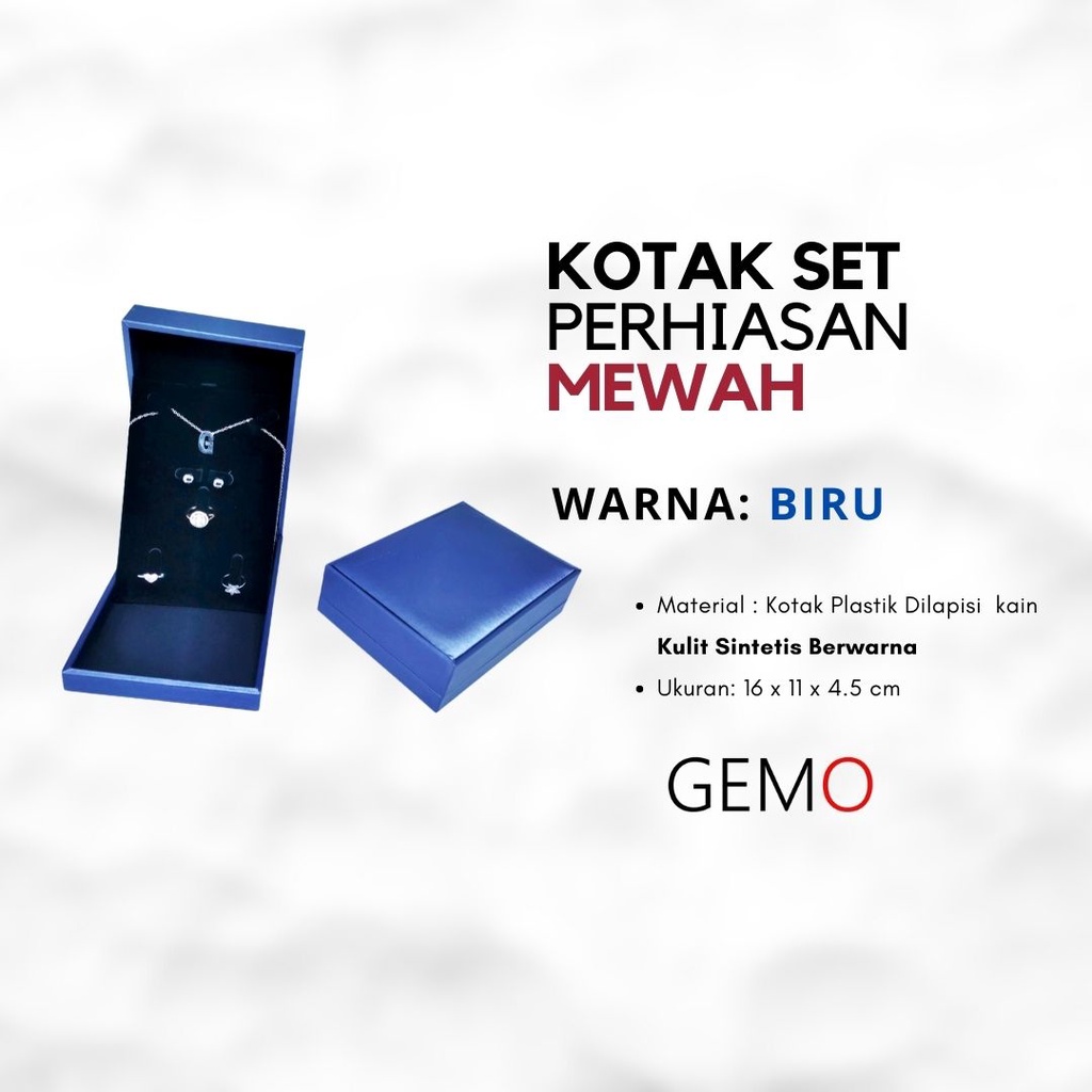 Kotak Set Kalung, Cincin Anting Mewah Ada Empat Warna Box Tempat Perhiasan / Jewelry Box Cocok Untuk Gift / Hadiah, Lamaran, Mahar Pernikahan, Hantaran Tunangan, Seserahan Pernikahan