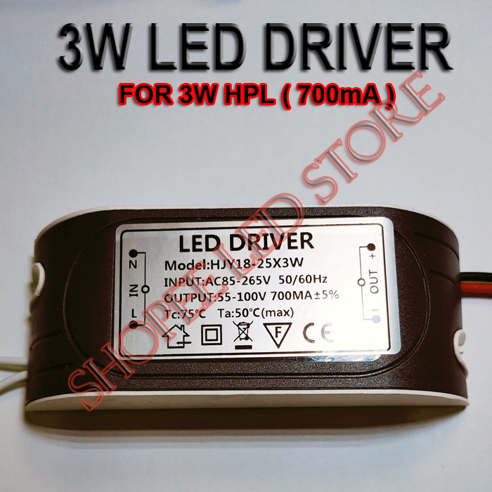 3W LED DRIVER HPL 700mA FOR HPL 3W HYDROPONIK AQUASCAPE