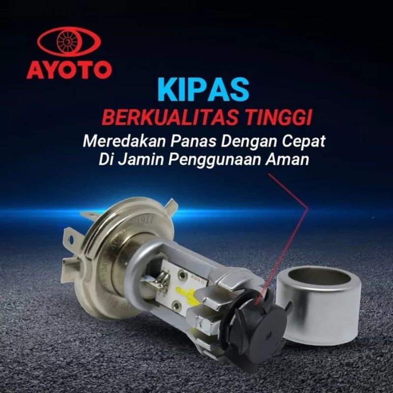 Lampu Led Motor TYTO AYOTO Motor Dan Mobil H4 AC DC Hi-Lo Warna Putih Paling Terang