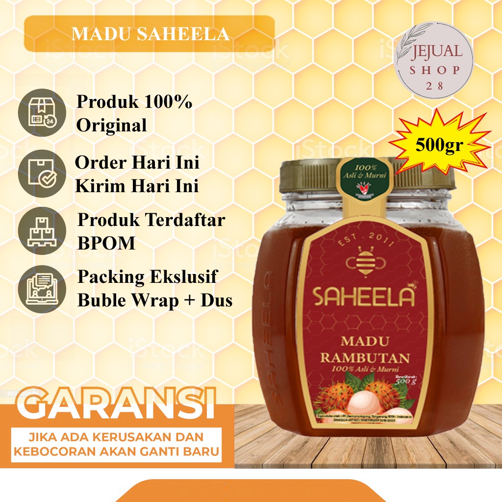 

Madu Lebah Murni Saheela 500gr 100% Original Tanpa Campuran