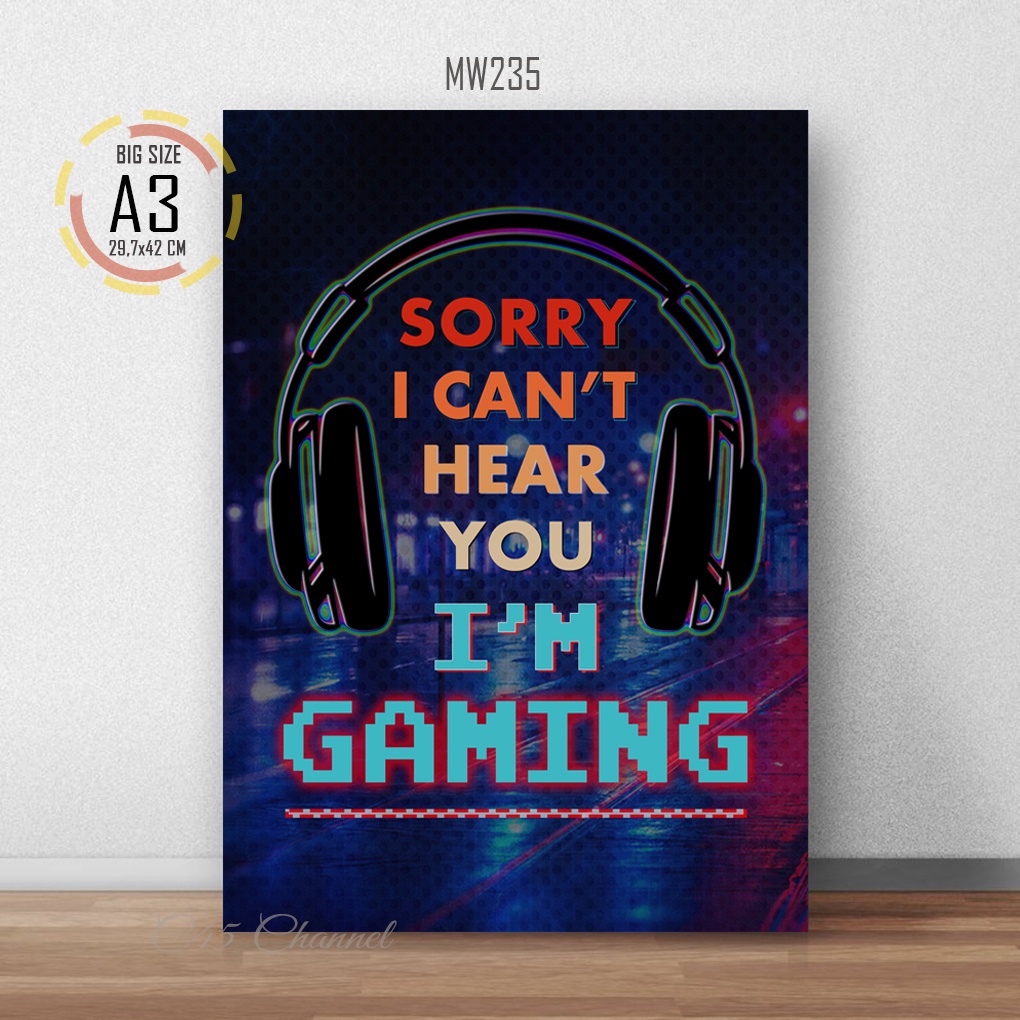 Poster GAMER Hiasan Pajangan Kayu MDF GAME QUOTES Ukuran Jumbo Besar A3 Wall Decor Dekorasi Kamar Co