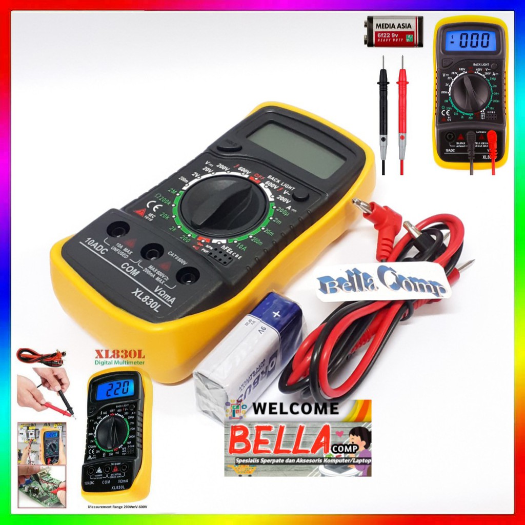 Plus batre l ORIGINAL Multimeter Digital AC/DC Voltage Tester / Multitester Digital/Avometer Digital XL830L