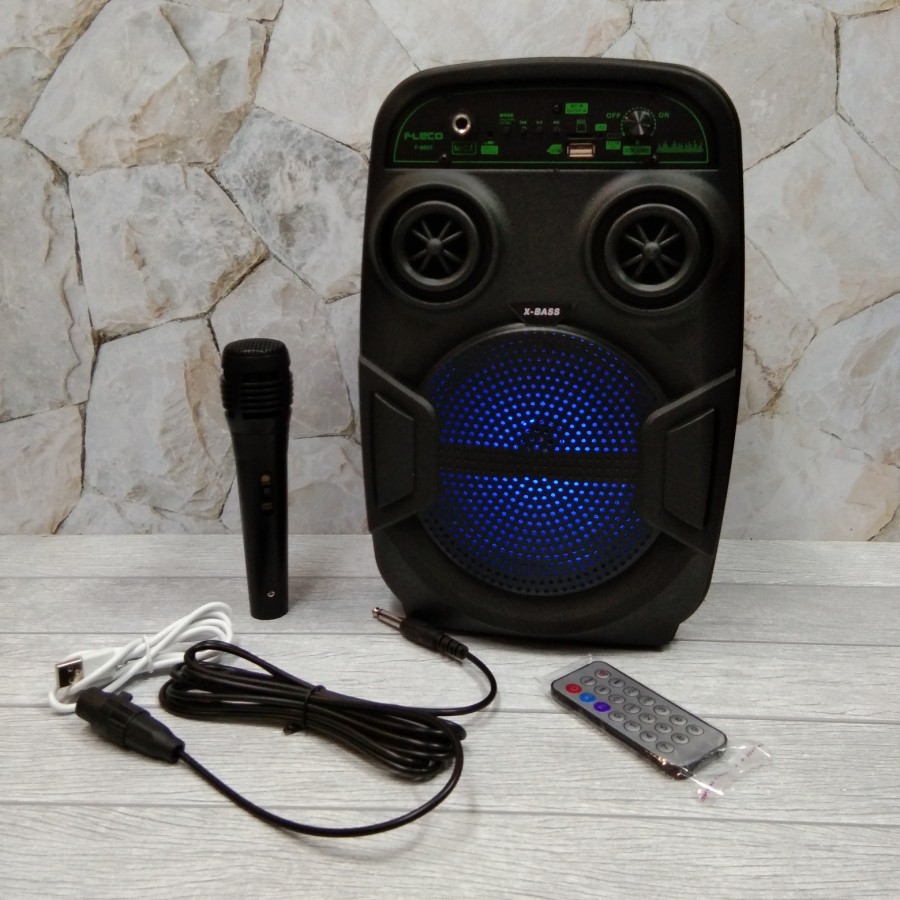 Speaker Bluetooth Portable FLECO F-6605LED / F-6603  LED X-BASS +BONUS MIC