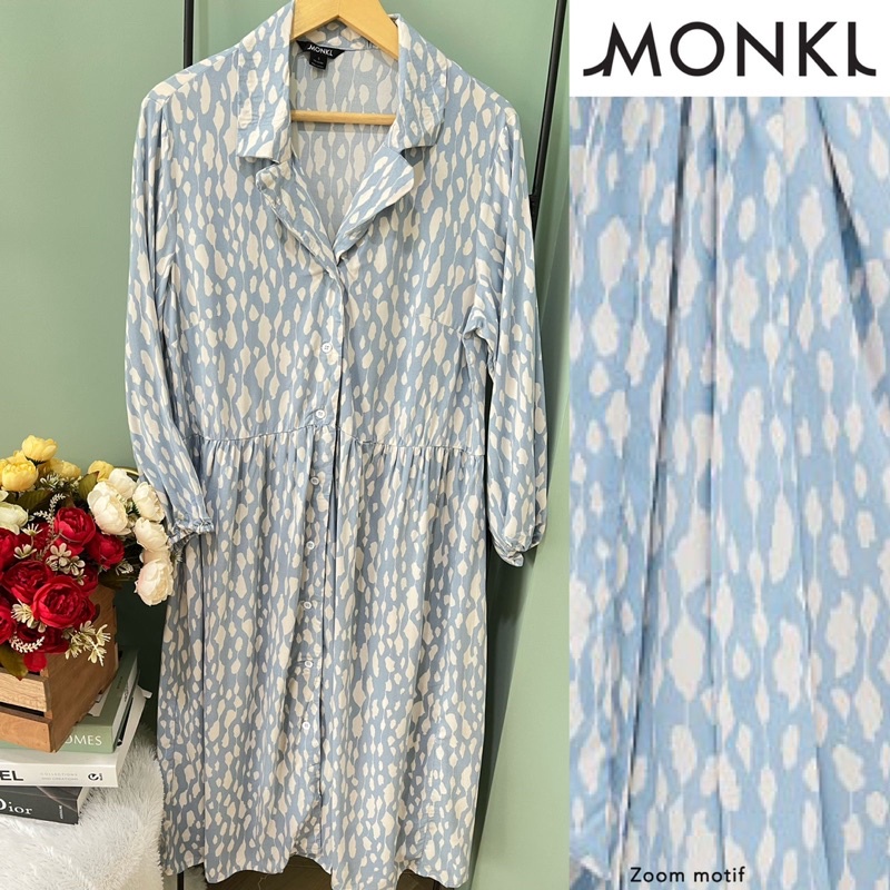 Monki Blue Dress wanita