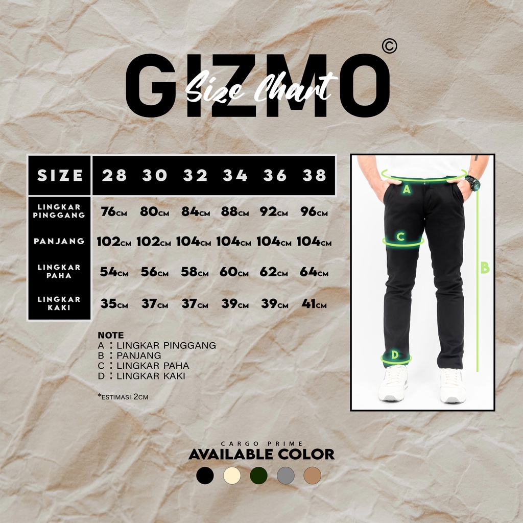 Gizmo Celana Chino Panjang Black