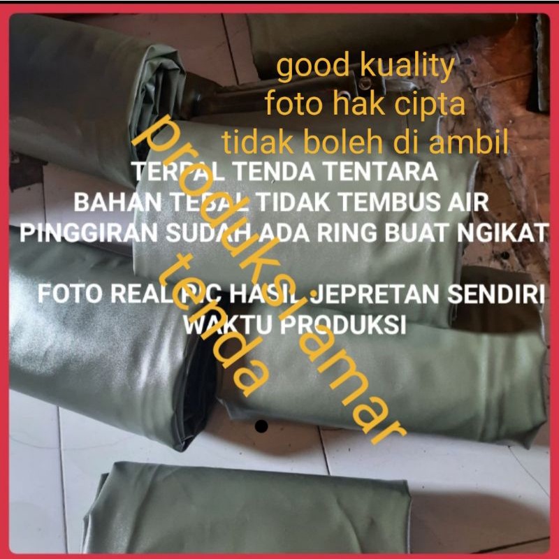 TERPAL KAIN LAPIS KARET UKURAN 3X2.5 /TERPAL KAIN SEJENIS TENDA TENTARA
