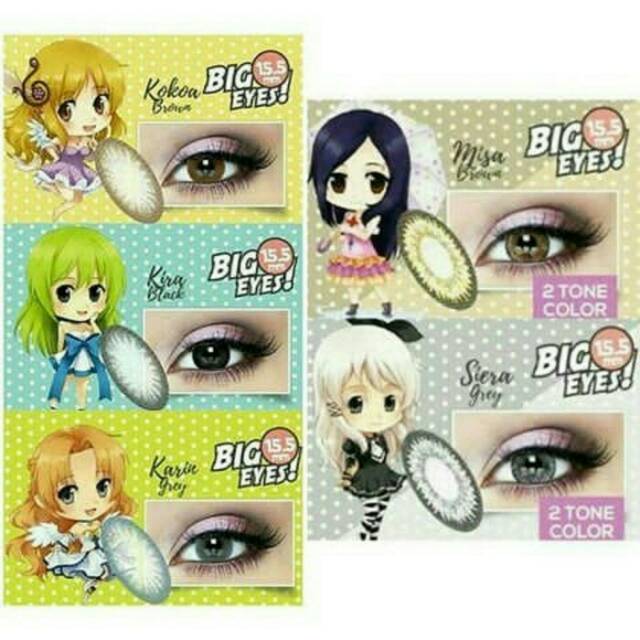 softlens warna karakter jepang diameter besar 15.5 mm murah ready minus