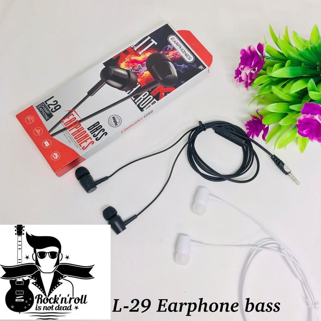 HANDSFREE EARPHONES PURE BASS L29 ORIGINAL COMPATIBEL HEADSET VIBOX MEGABASS UNIVERSAL