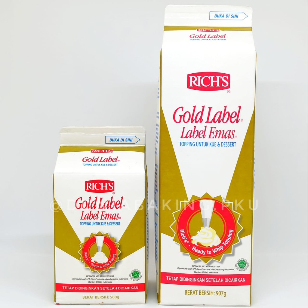 Jual Richs Gold Label non Dairy Whip Cream 907gr Whipping cream