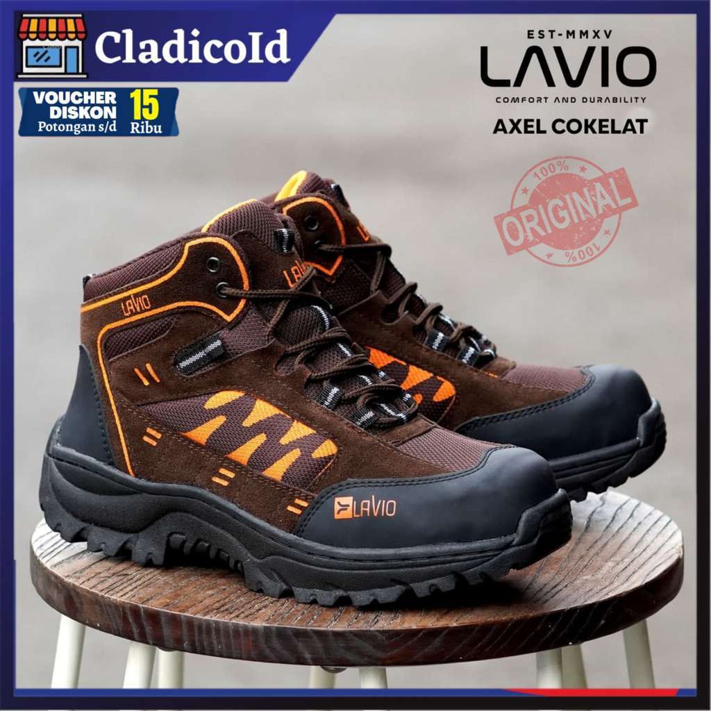 Sepatu Pria Safety Boots Ujung Besi Kerja Lapangan Outdoor Mendaki Gunung Mood Booster Model Terbaru Original Sefty Shoes LAVIO Axel