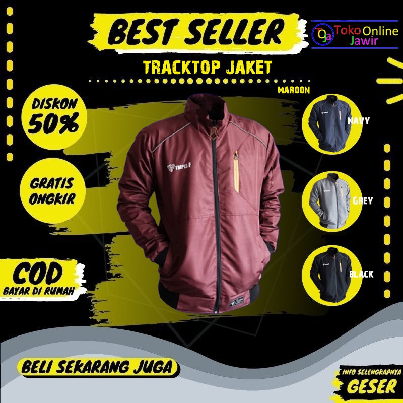 Triple F Jaket Jacket Tracktop Outdoor Waterproof Pria Wanita Cowo Original Premium Terbaru 2021
