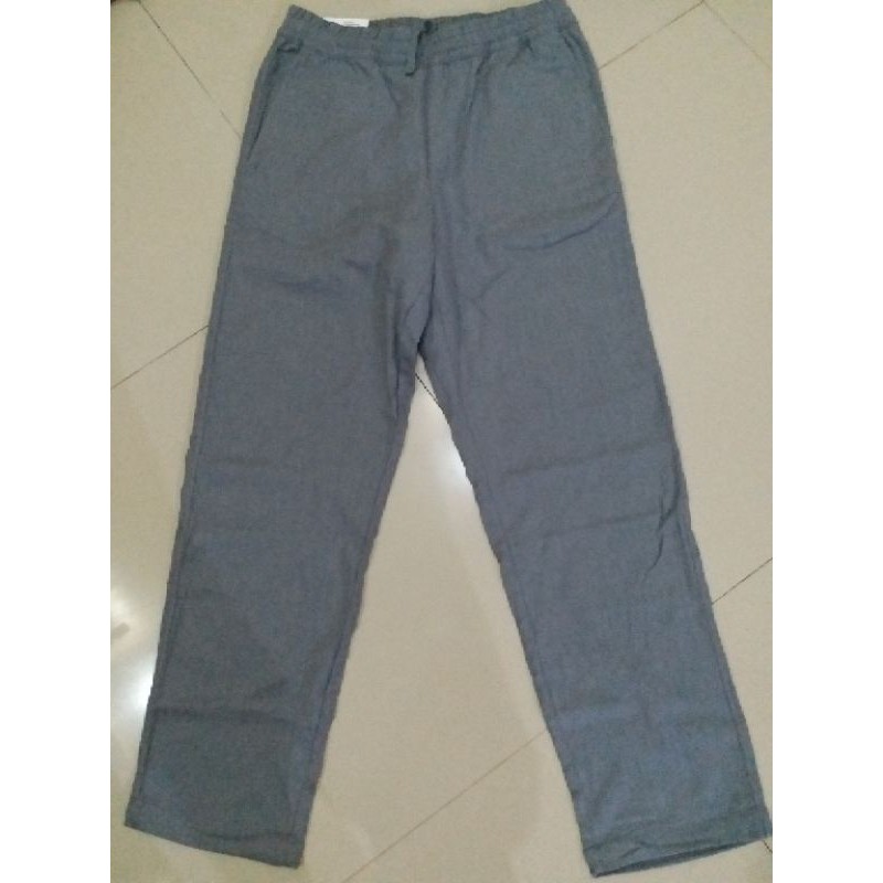 Sale Men Celana Rileks Flannel Stretch Uniqlo