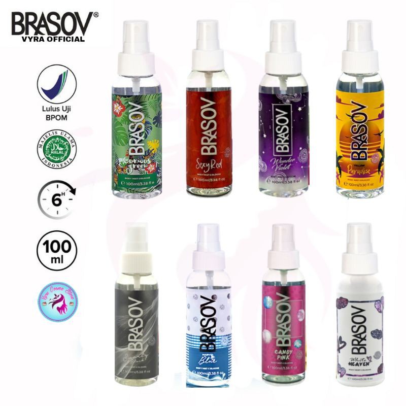 BRASOV Body Mist Cologne Original Halal BPOM 100ML