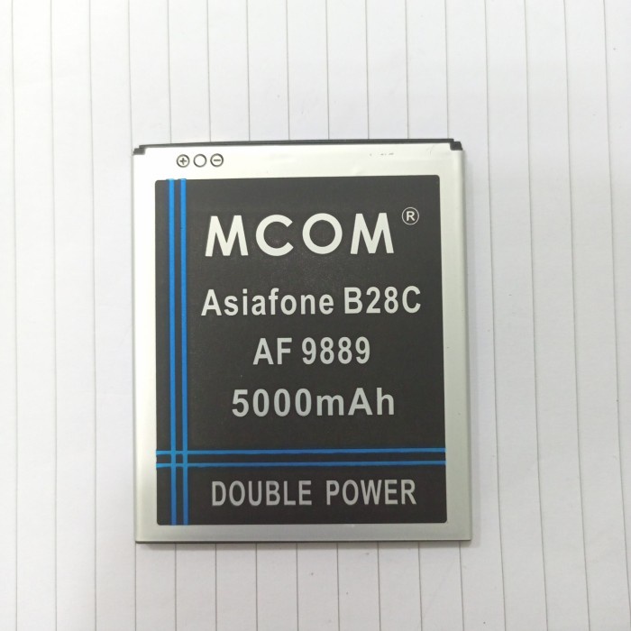 baterai batre Battery Mcom Double power 5000mah Asiafone B28C AF9889