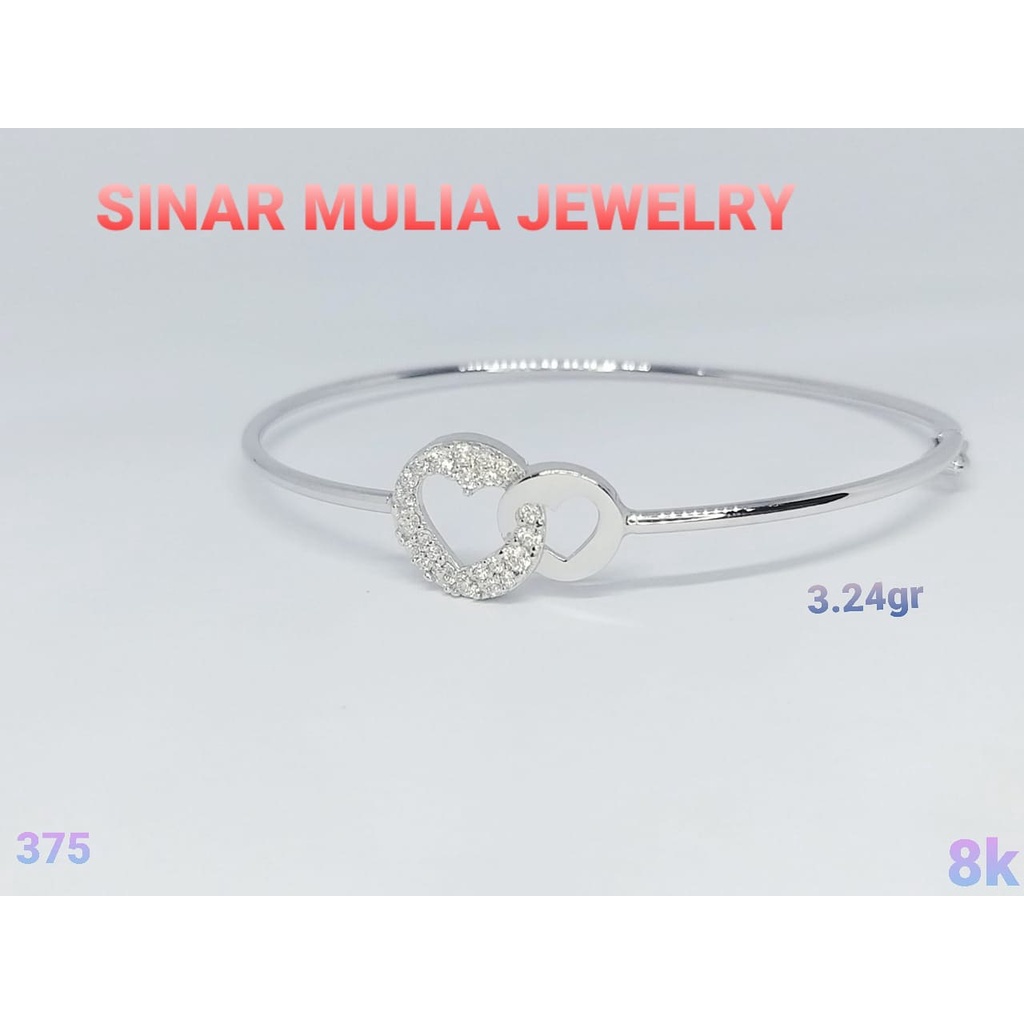 GELANG BULAT EMAS PUTIH EMAS ASLI
