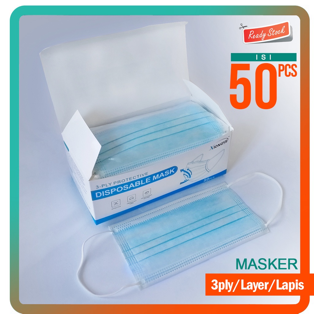 Masker 3PLY isi 50pcs Masker DISPOSABLE Face Mask 3PLY DISPOSABLE FACE MASK