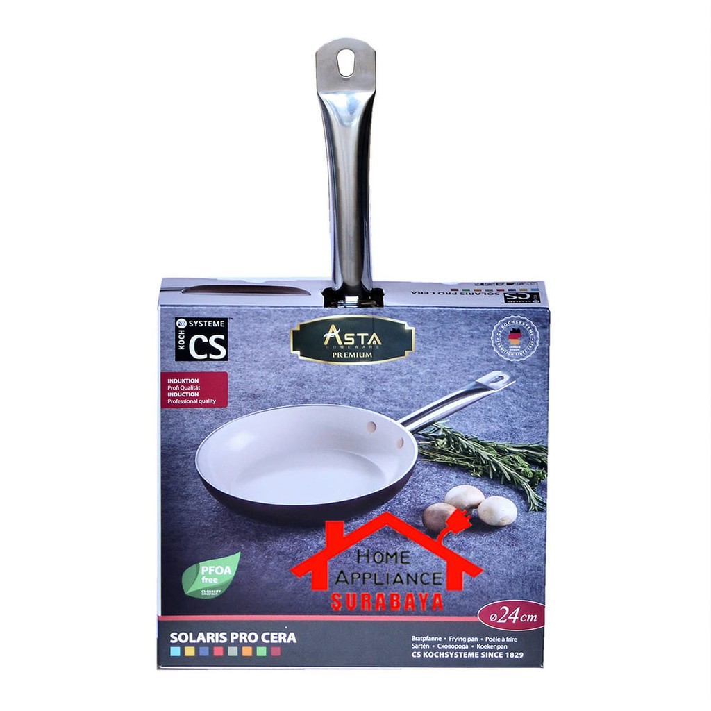 Asta Premium Panci Frypan Keramik Anti Lengket 24 CM CS KOCH - Panci Kompor Induksi 24 CM