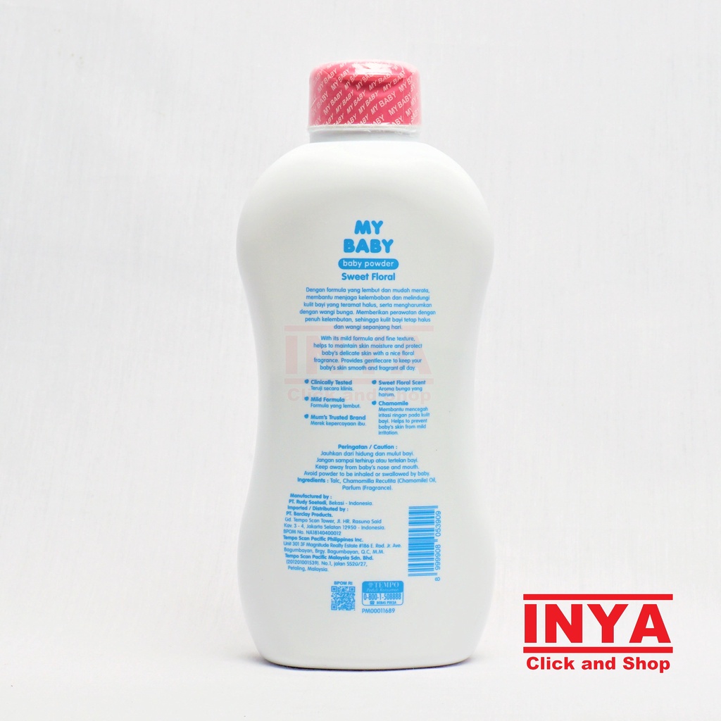 MY BABY SWEET FLORAL BABY POWDER 150gr - Bedak Bayi