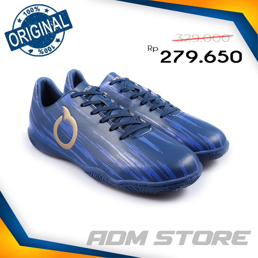 Sepatu Futsal Ortuseight Raven In Deep Blue/Gold Original 100%