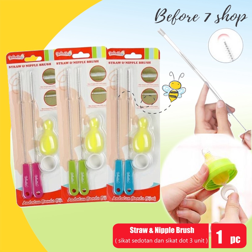 RELIABLE Sikat Sedotan dan Spon Pembersih Dot Straw and Nipple Sponge Brush