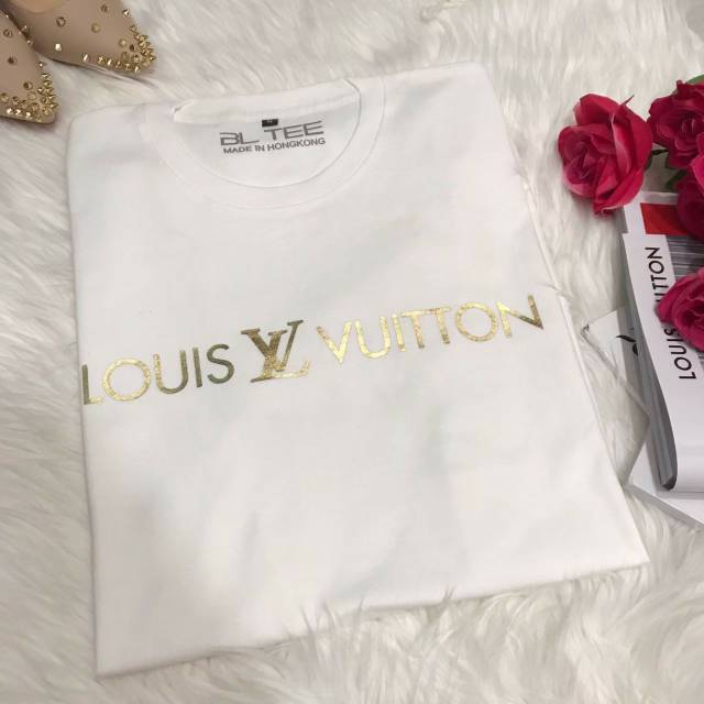 KAOS INISIAL LV FOIL/BRANDED TEE /KAOS CEWEK /KAOS IMPORT /BL TEE