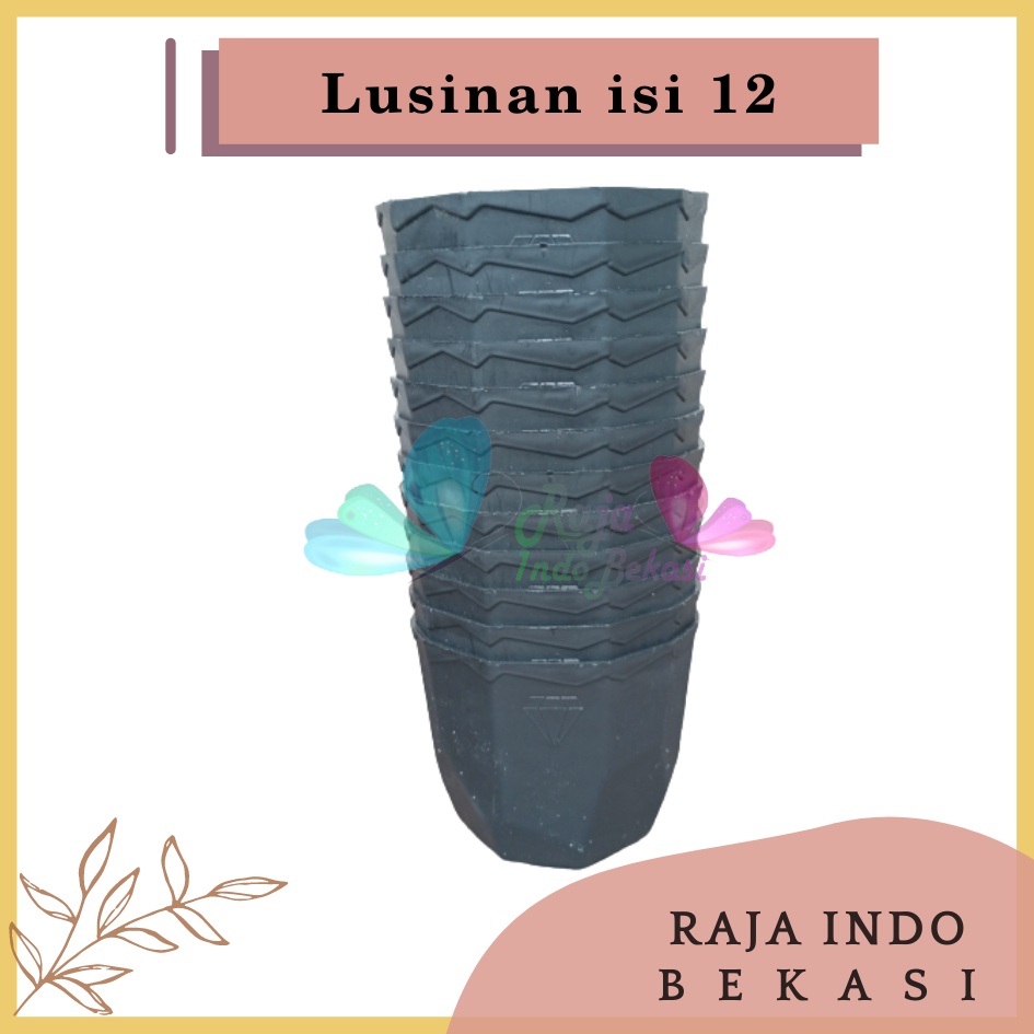 Lusinan Isi 12 Pcs Pot Permata 8CM Hitam Pot 8 Cm Putih Pot Plastik Kaktus Mini Lucu Murah Grosir