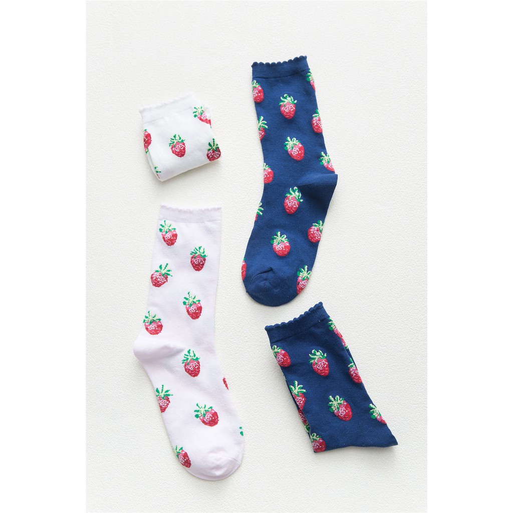 KK-18 kaos kaki cotton strawberry stroberi kawai korea idol japan socks