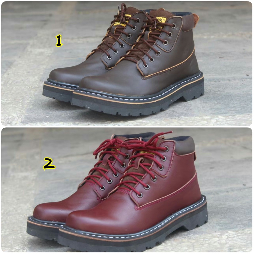 Sepatu Boots Kulit Sapi Asli Black Master Blackstone Original Boot Pria