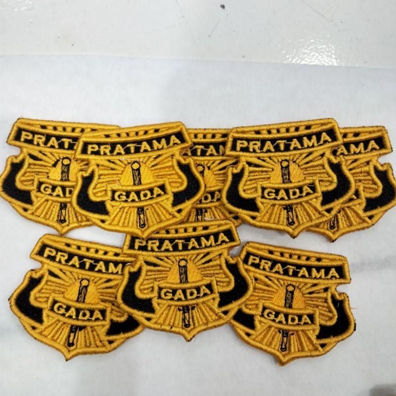 LOGO BORDIR GADA PRATAMA KUNING TIMBUL BEDGE GADA PRATAMA TIMBUL EMBLEM PATCH GADA PRATAMA