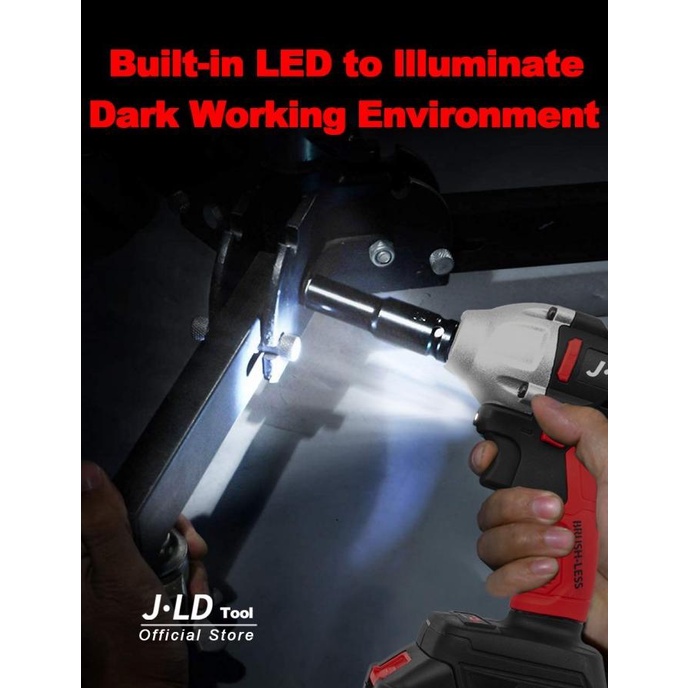 Jld Impact Wrench Cordless - Mesin Bor 48V 2 Baterai Jv88 J.Ld Tools