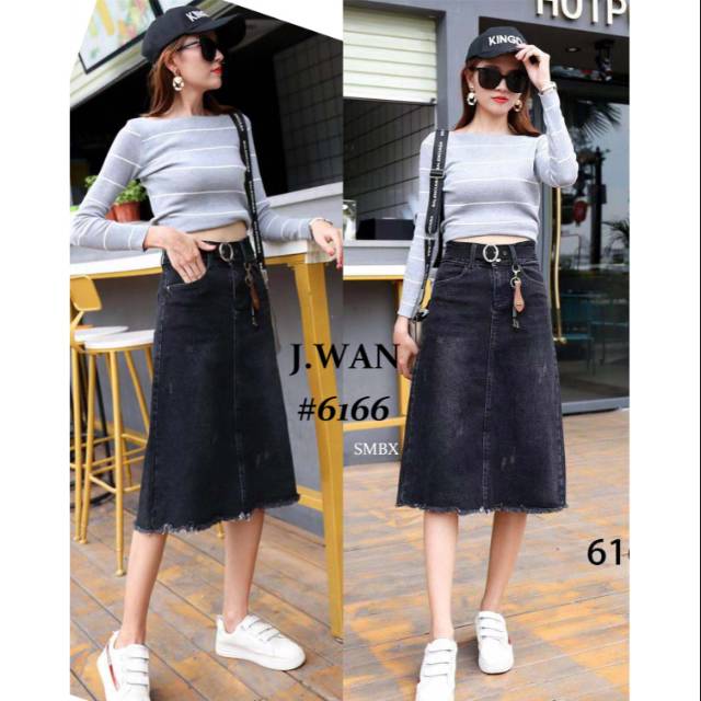 Jwan6166/rok panjang/rok jeans import