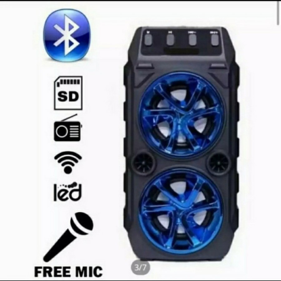 Speaker Bluetooth Shuangxiong SX-Y2006 Super Bass Gratis Microphone Untuk Karaoke