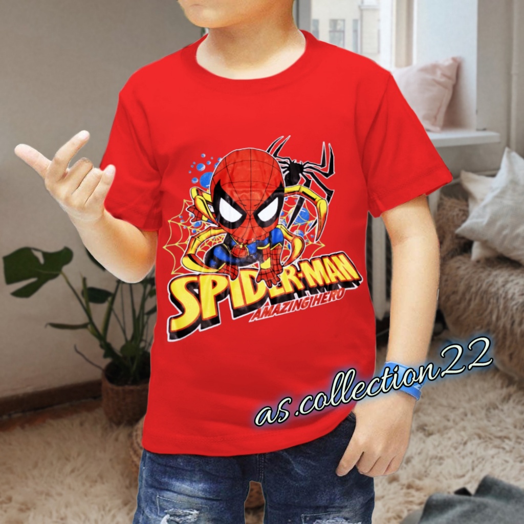 baju atasan spiderman2//kaos anak laki laki motif spiderman terbaru//USIA 1-10 TAHUN