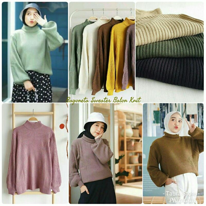 BAYONETA SWEATER Ballon Knit - Atasan Wanita Oversize Rajut Halus