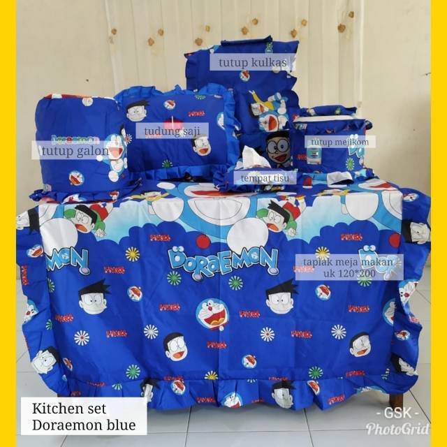Kitchen set murah / dekorasi dapur / taplak meja makan / tutup galon / tudung saji  majig com kulkas
