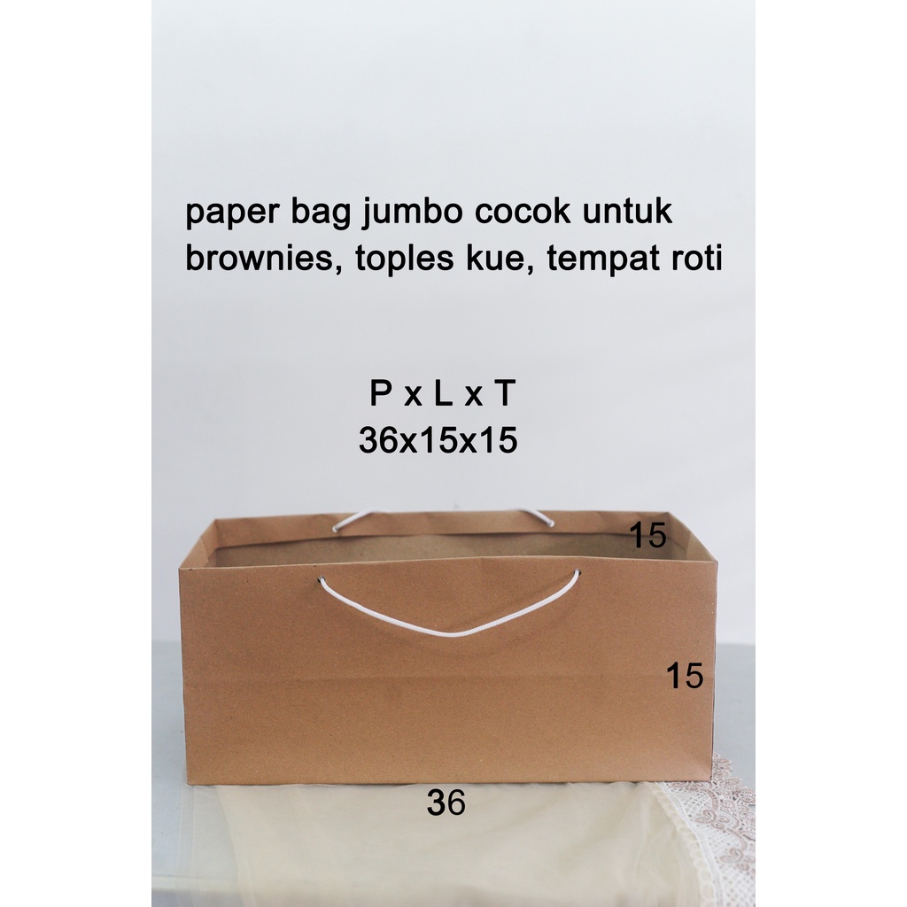 

Paper Bag Coklat polos 36x15x15 (PxLxT) Paperbag cocok untuk Brownies