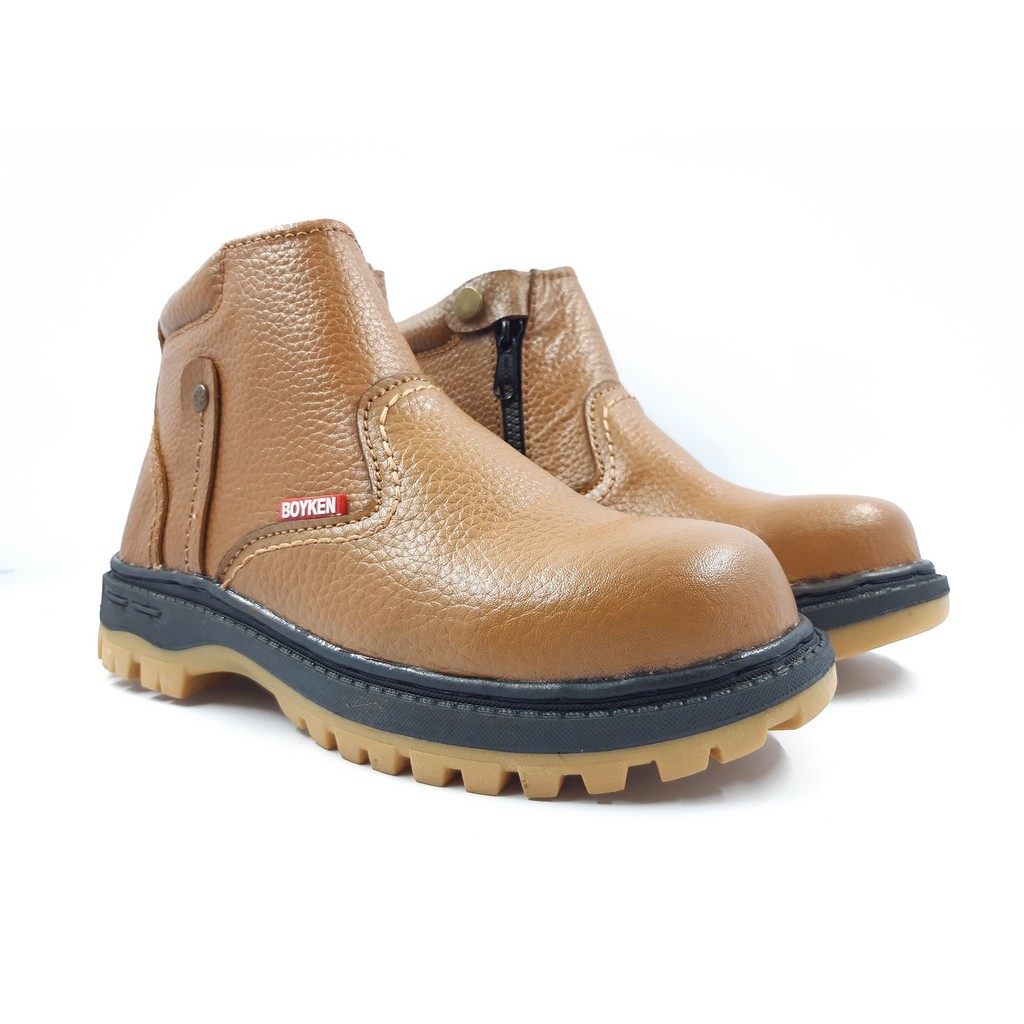 Sepatu Safety Pria Bahan Kulit Asli Merk Boyken