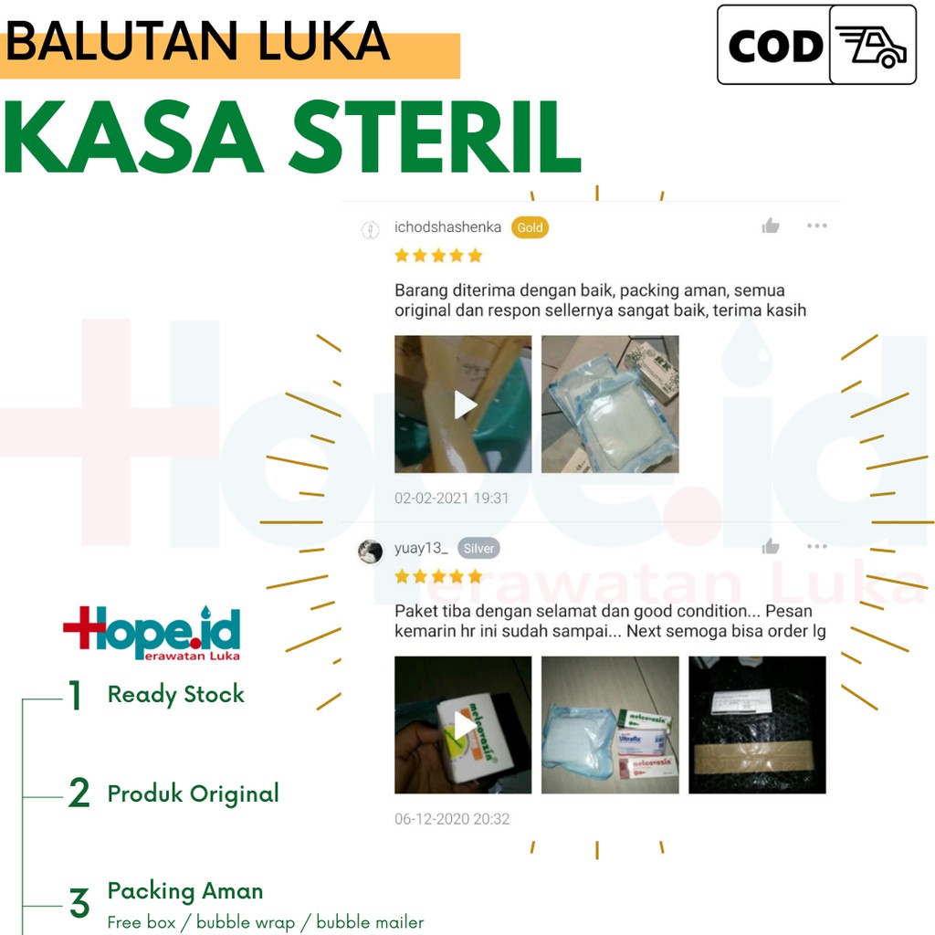 Kasa steril ukuran 10x10 isi 5pcs | Kasa balutan luka | Gauze Swab