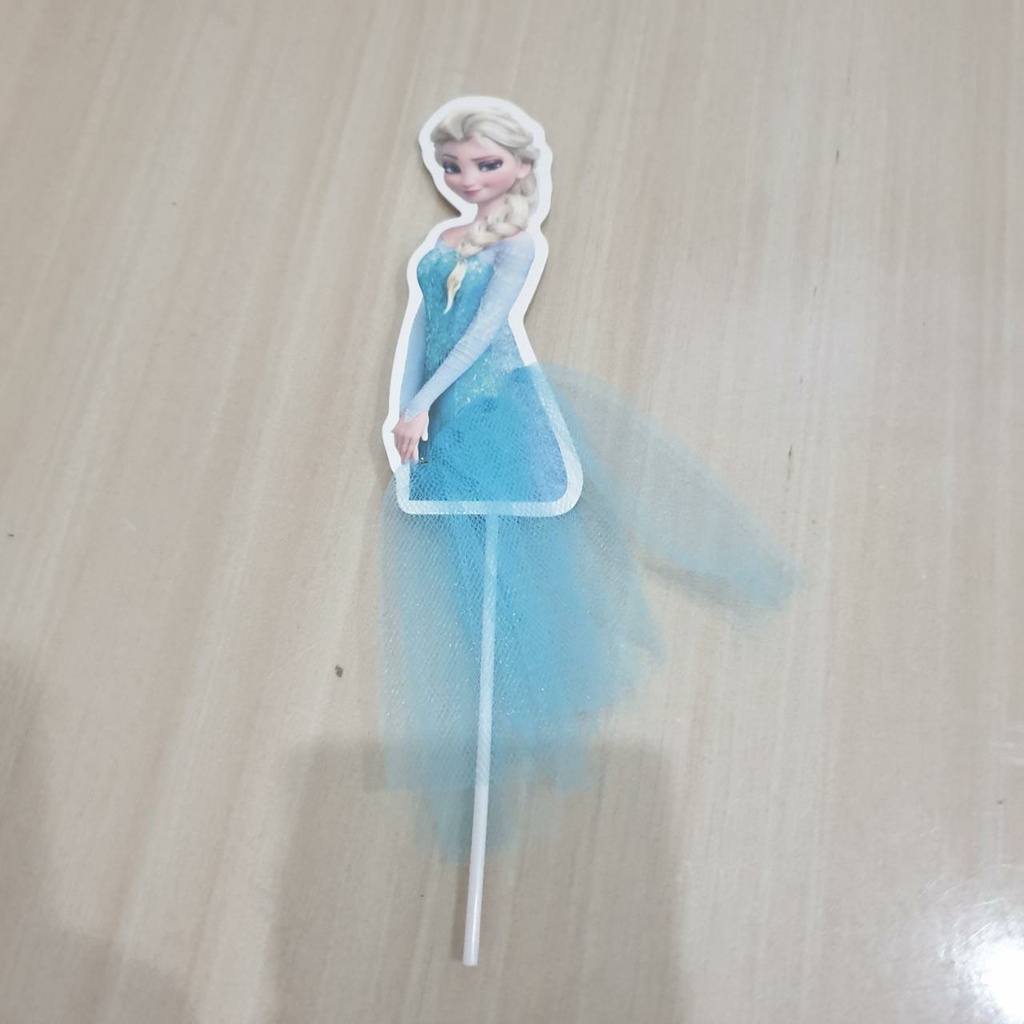 Toper Tusukan Topper Kue Birthday Ultah Snow White Elsa Cinderella