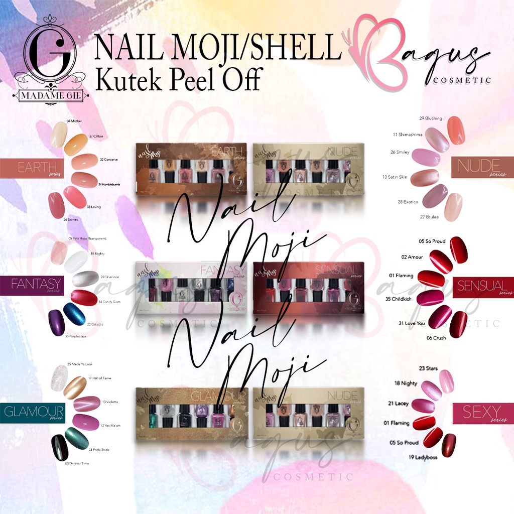 ⭐BAGUS⭐ [ECER] MADAME GIE - NAIL MOJI / NAIL SHELL / KUTEK PEEL OFF / CAT KUKU